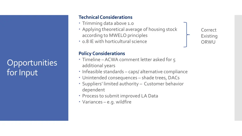 technical considerations trimming data above