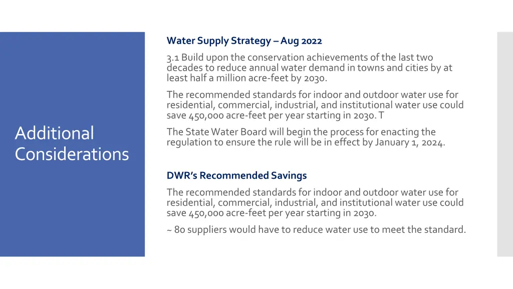 water supply strategy aug 2022