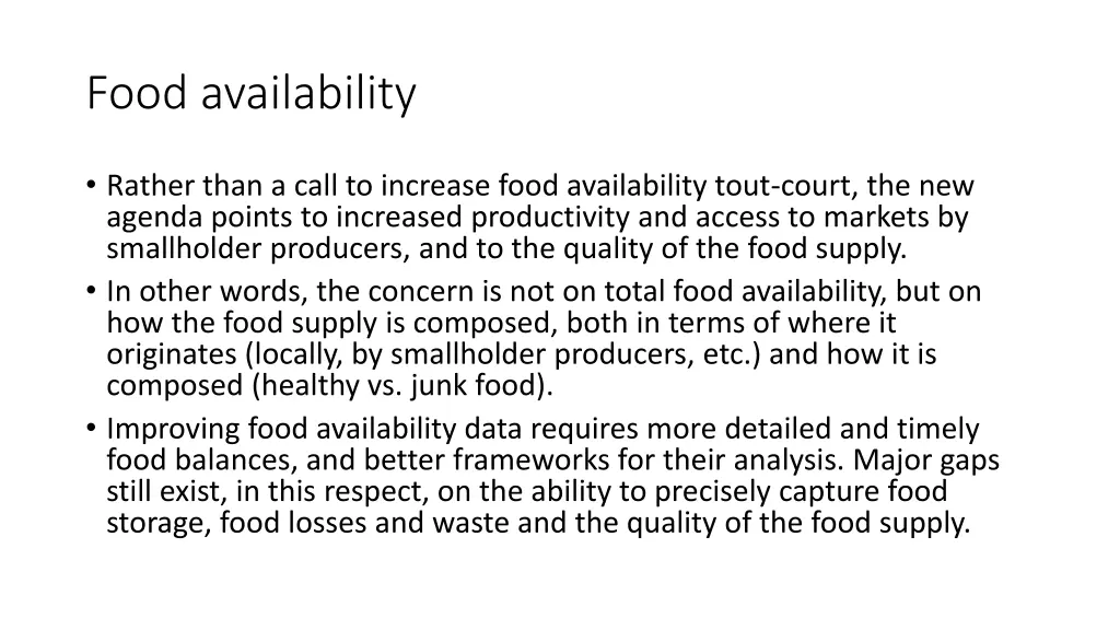 food availability