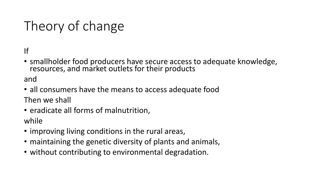 theory of change