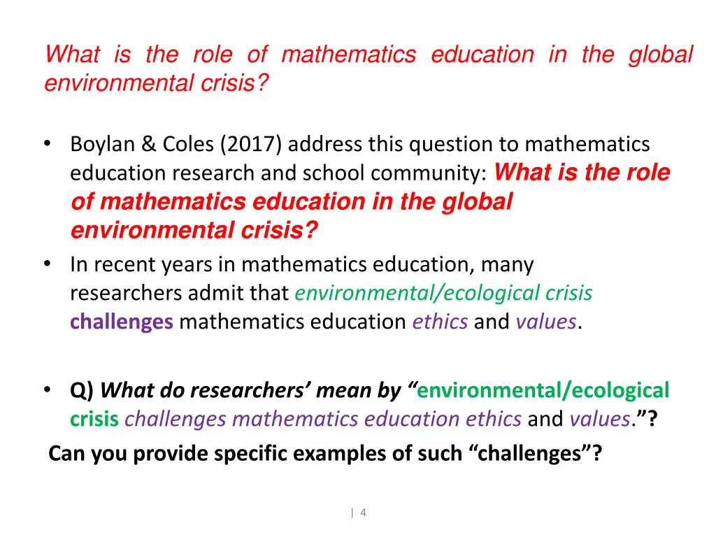 what is the role of mathematics education
