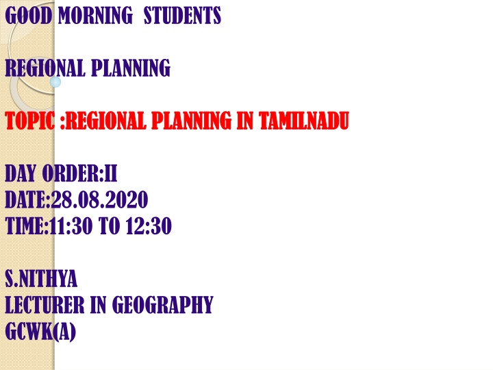 good morning students