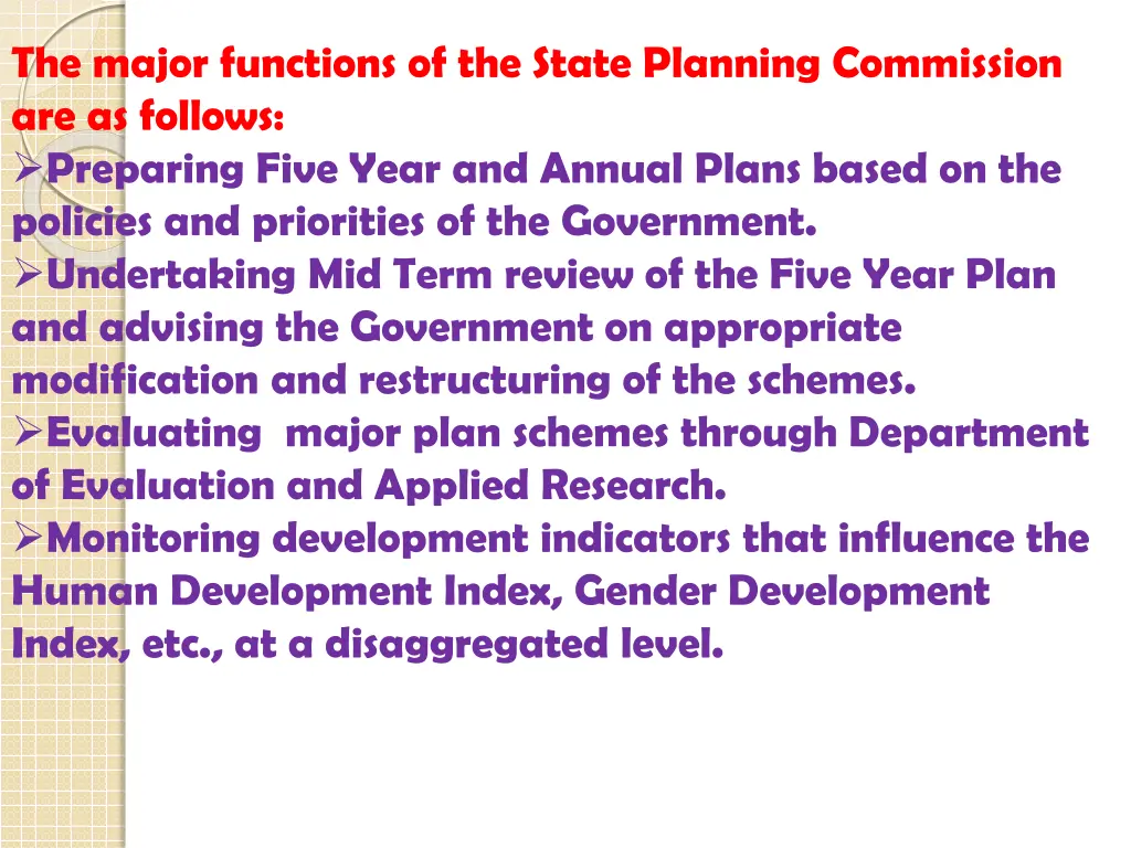 the major functions of the state planning