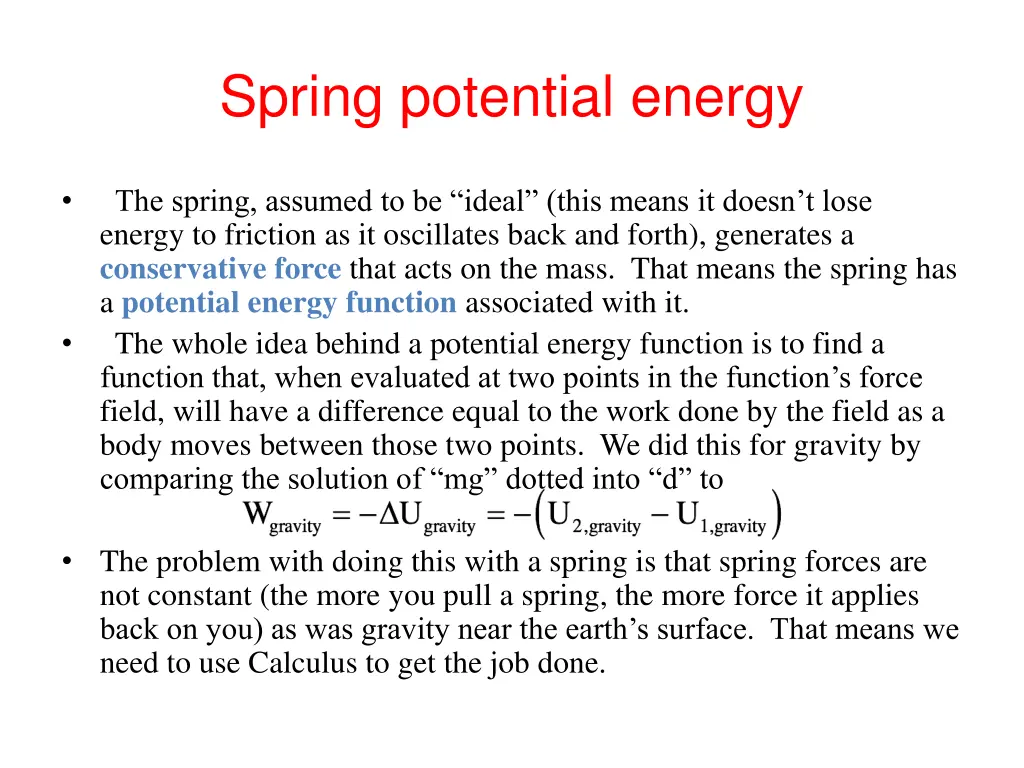 spring potential energy