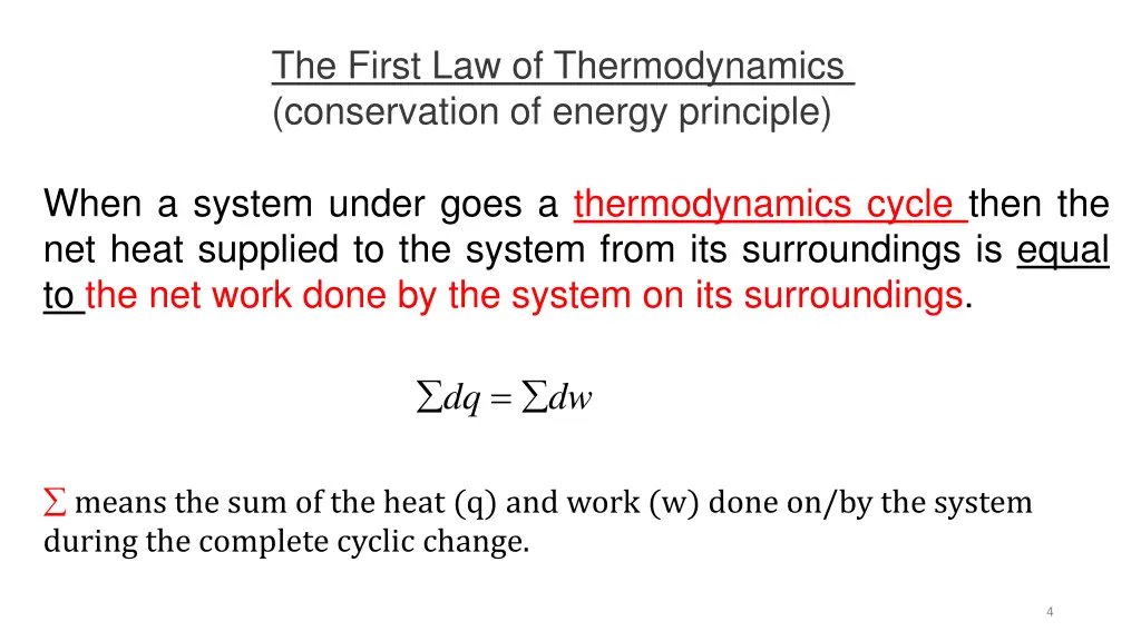 the first law of thermodynamics conservation 1