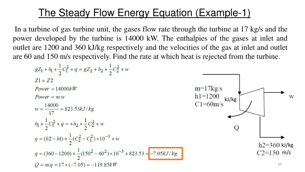the steady flow energy equation example 1