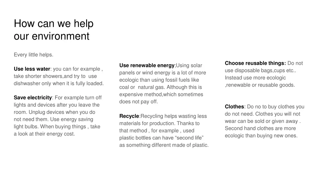 how can we help our environment