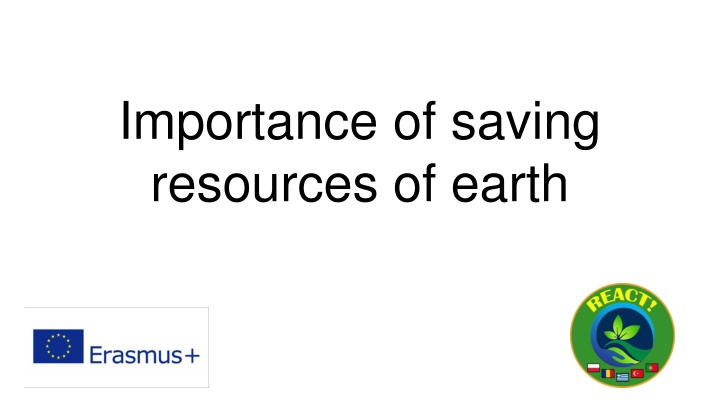 importance of saving resources of earth
