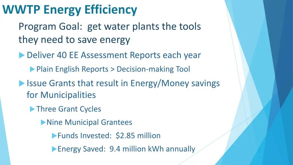 wwtp energy efficiency program goal get water