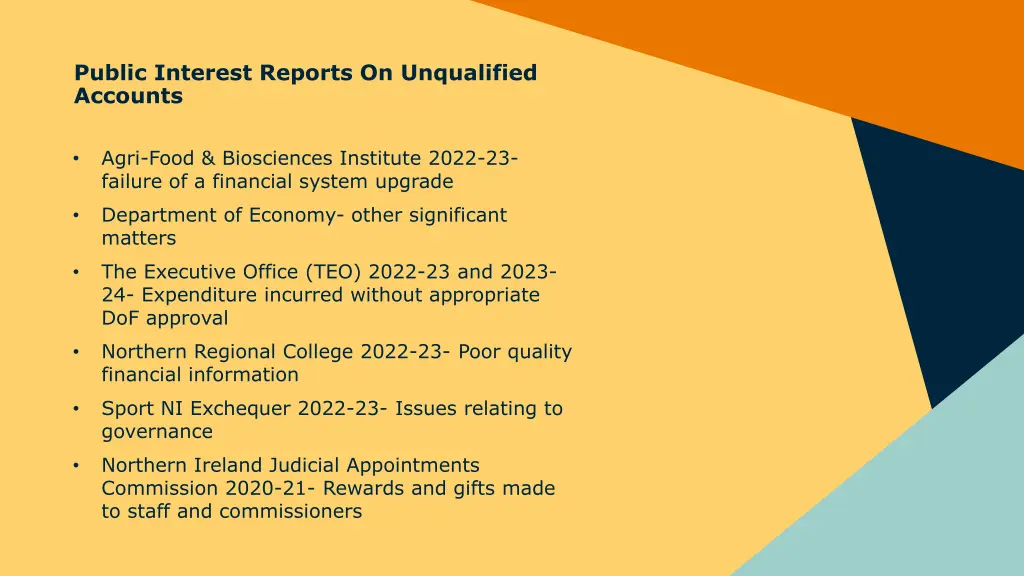 public interest reports on unqualified accounts