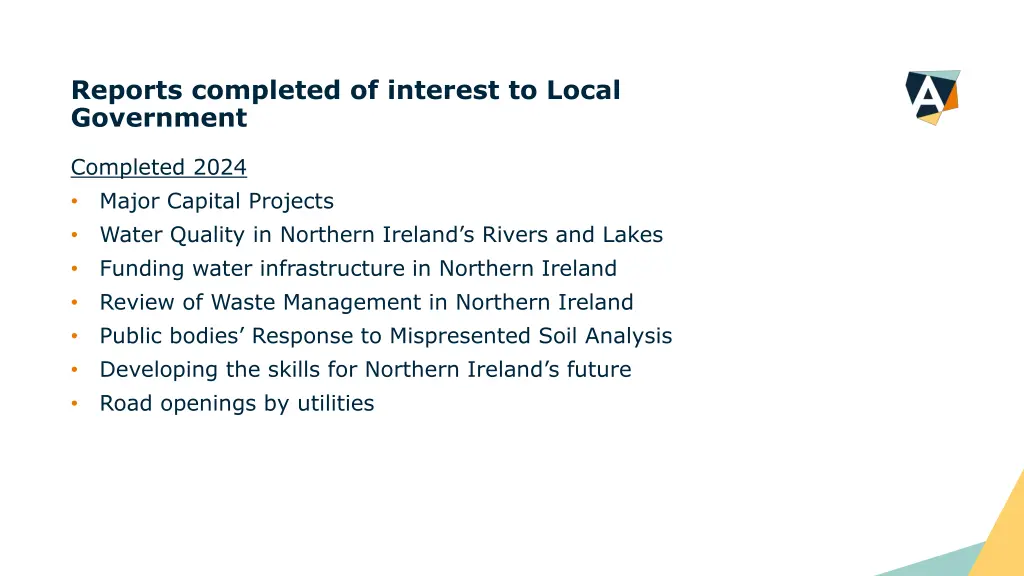 reports completed of interest to local government