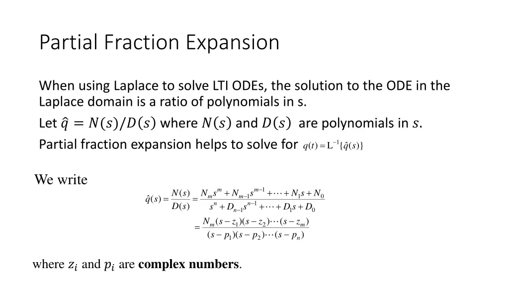 partial fraction expansion