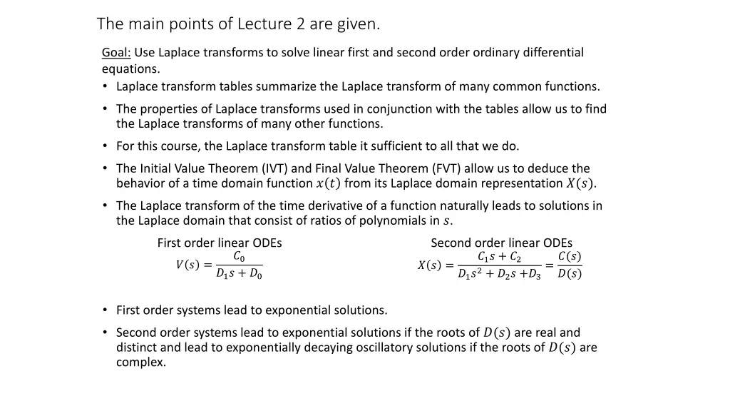 the main points of lecture 2 are given