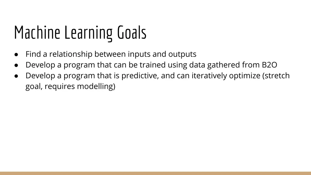 machine learning goals