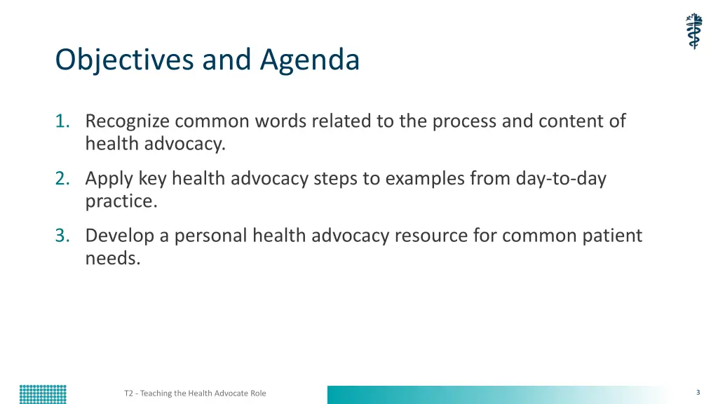 objectives and agenda