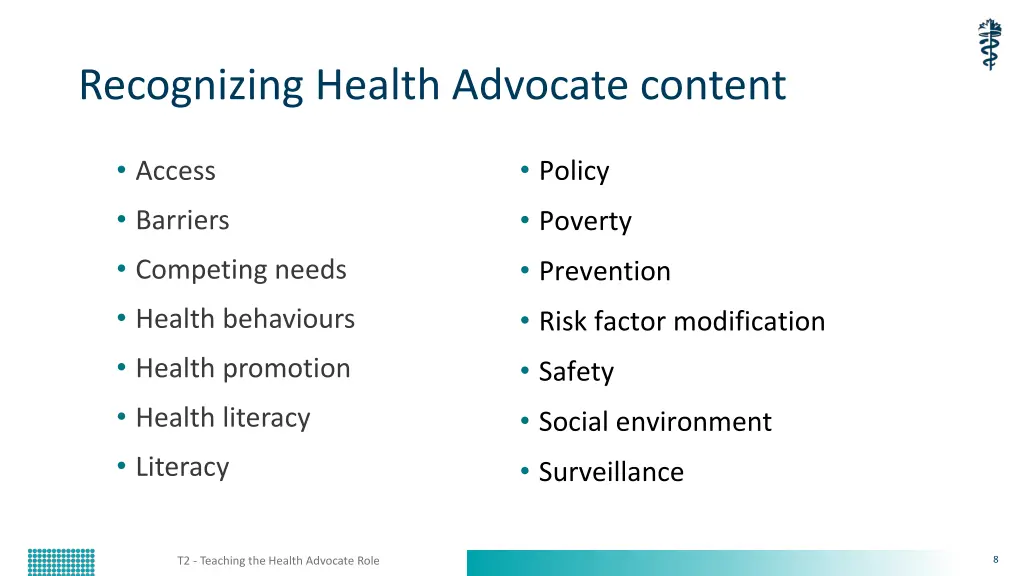 recognizing health advocate content