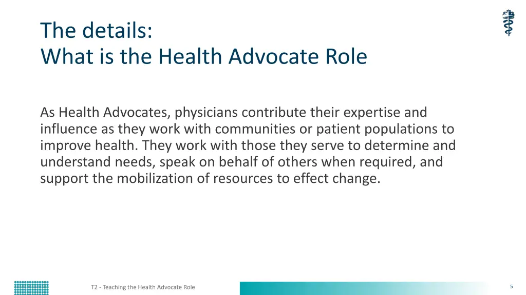 the details what is the health advocate role