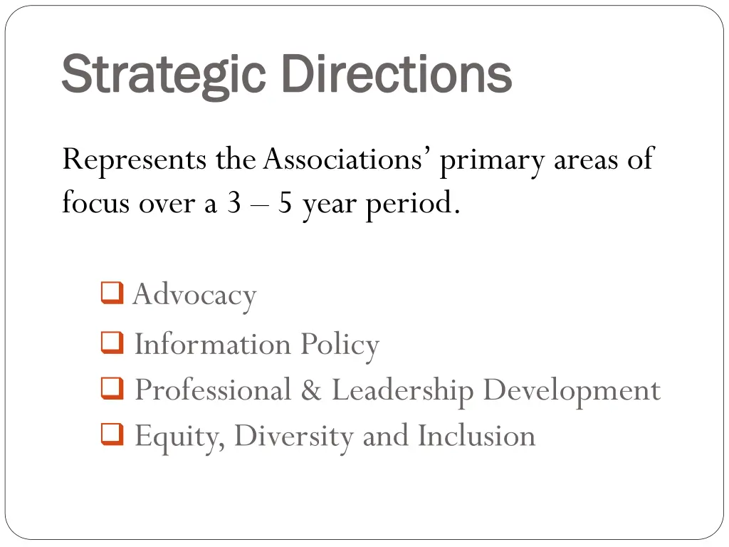 strategic directions strategic directions