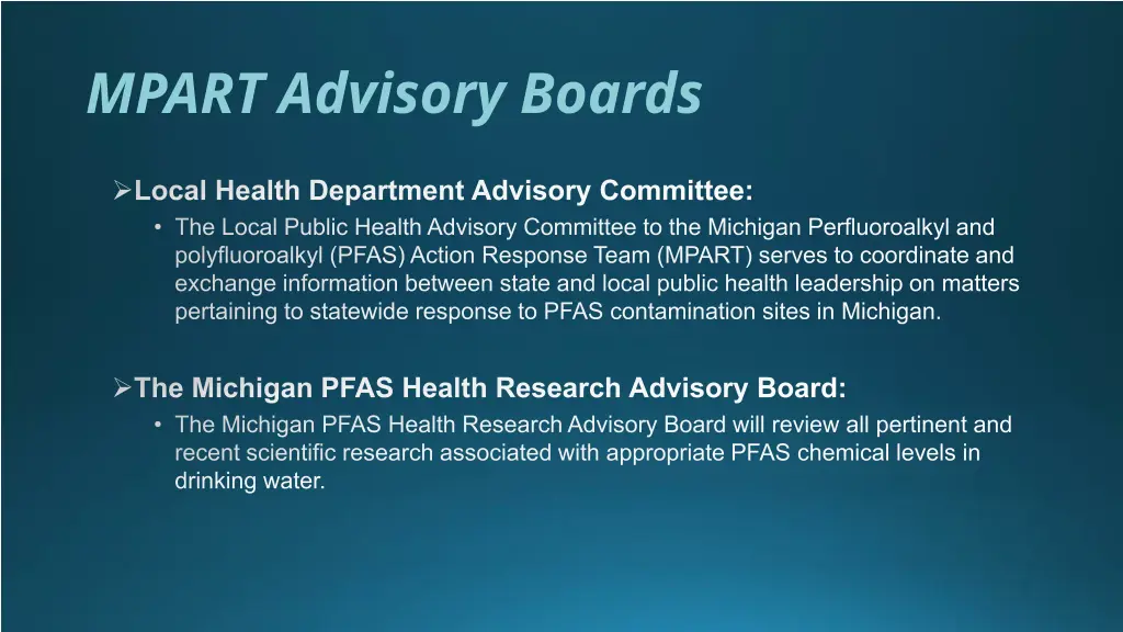 mpart advisory boards
