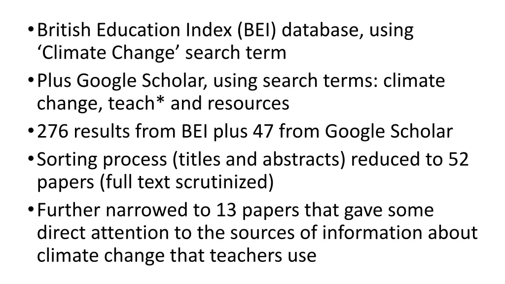 british education index bei database using