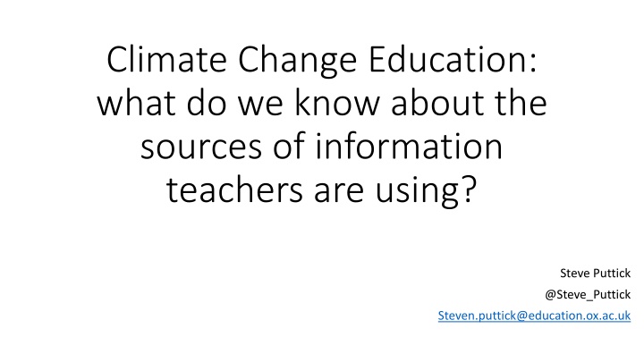 climate change education what do we know about
