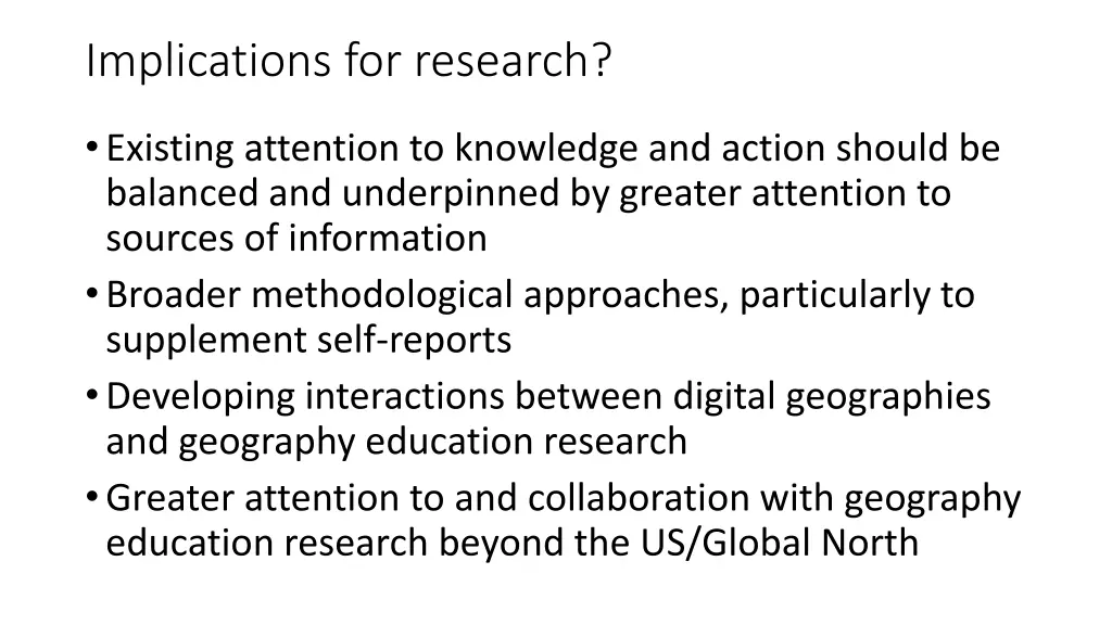 implications for research