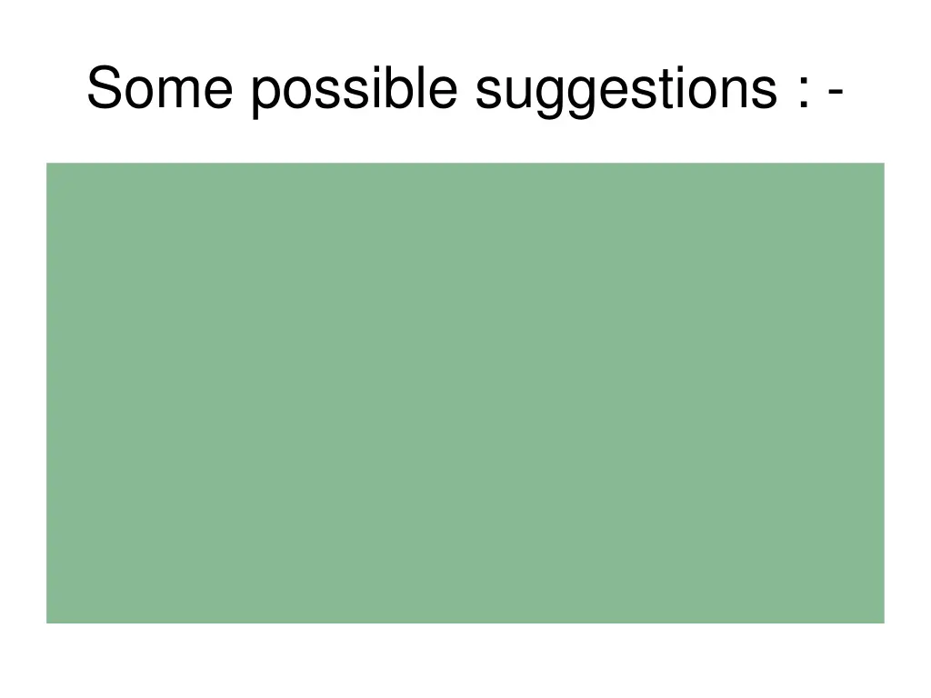 some possible suggestions