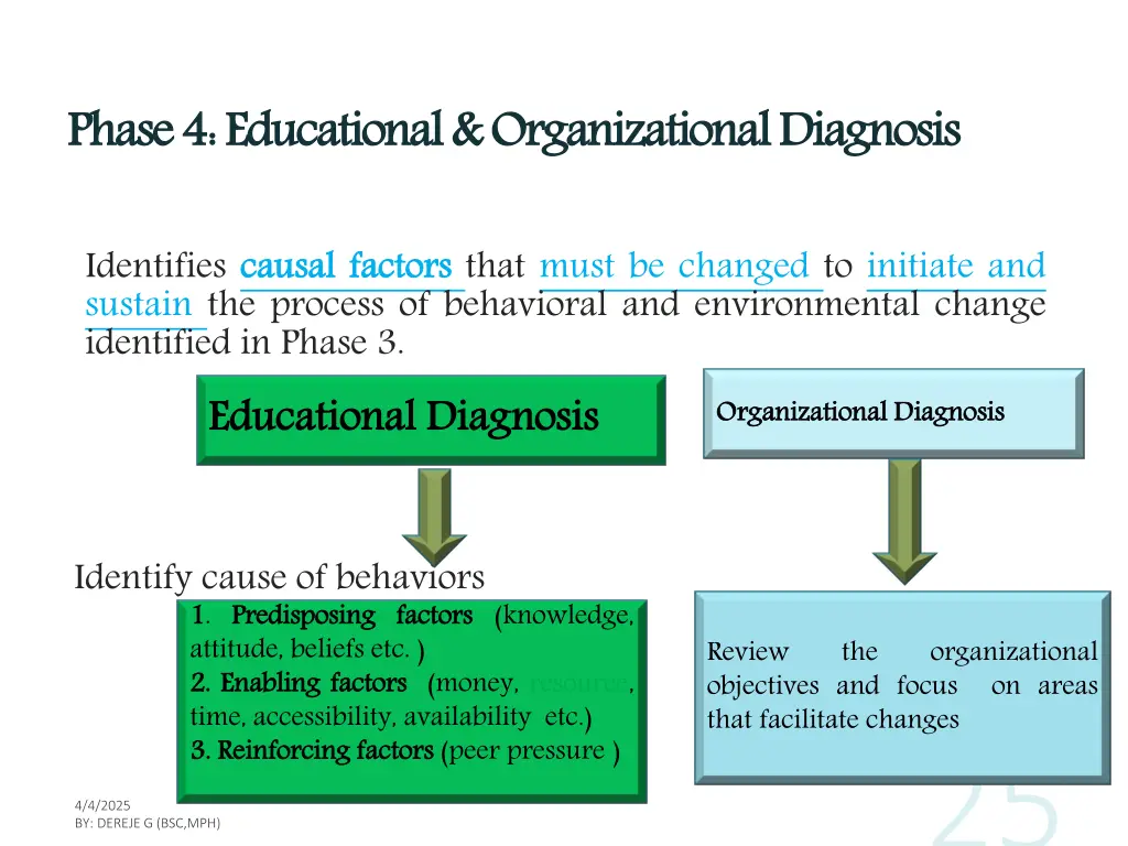 phase 4 educational organizational diagnosis