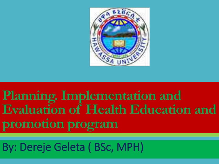 planning implementation and evaluation of health