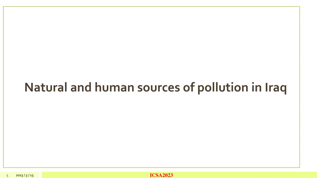 natural and human sources of pollution in iraq