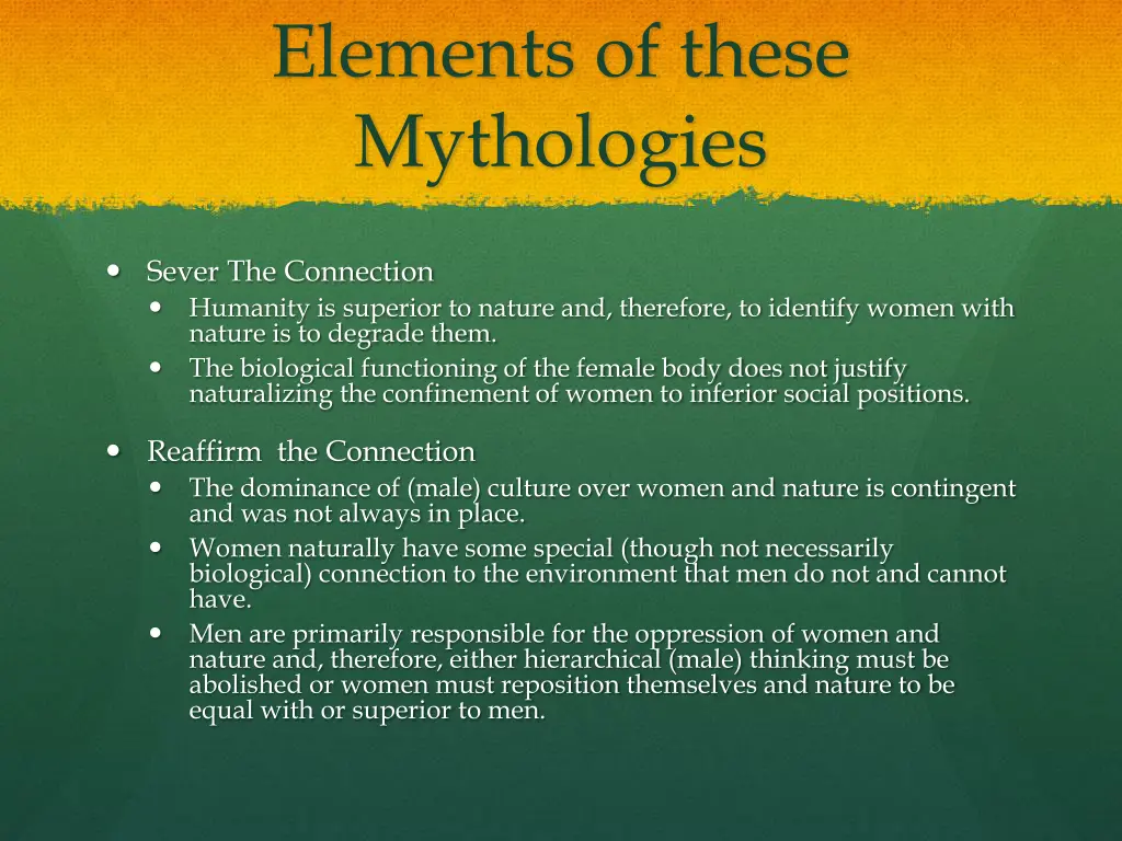 elements of these mythologies