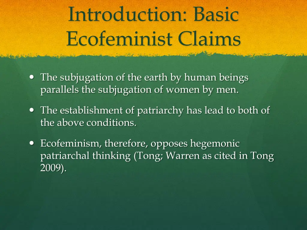 introduction basic ecofeminist claims
