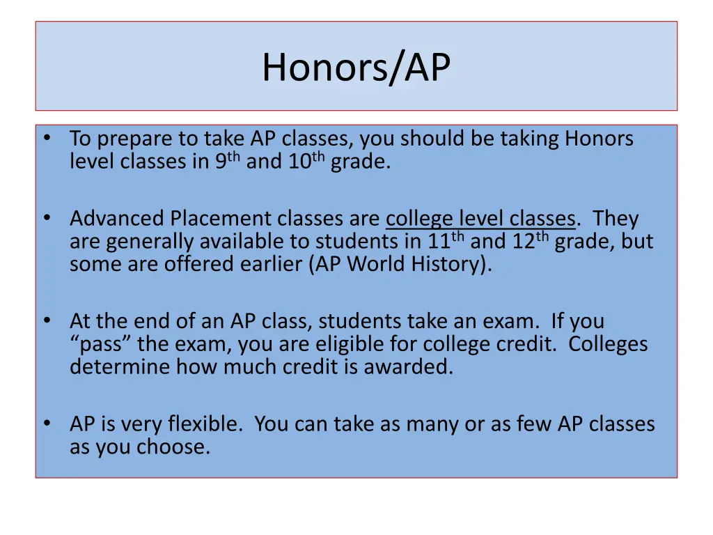 honors ap