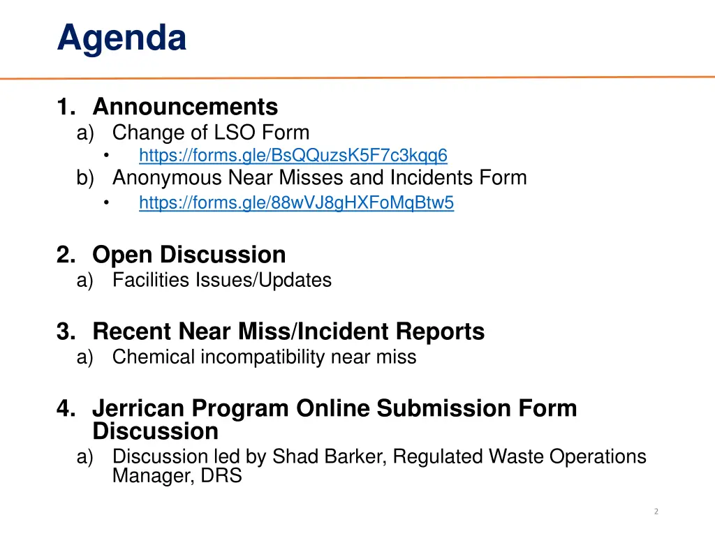 agenda