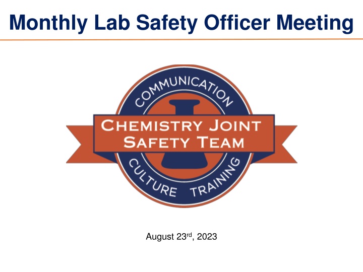 monthly lab safety officer meeting