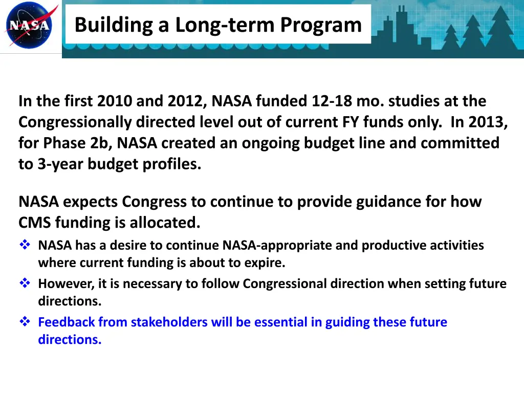 building a long term program