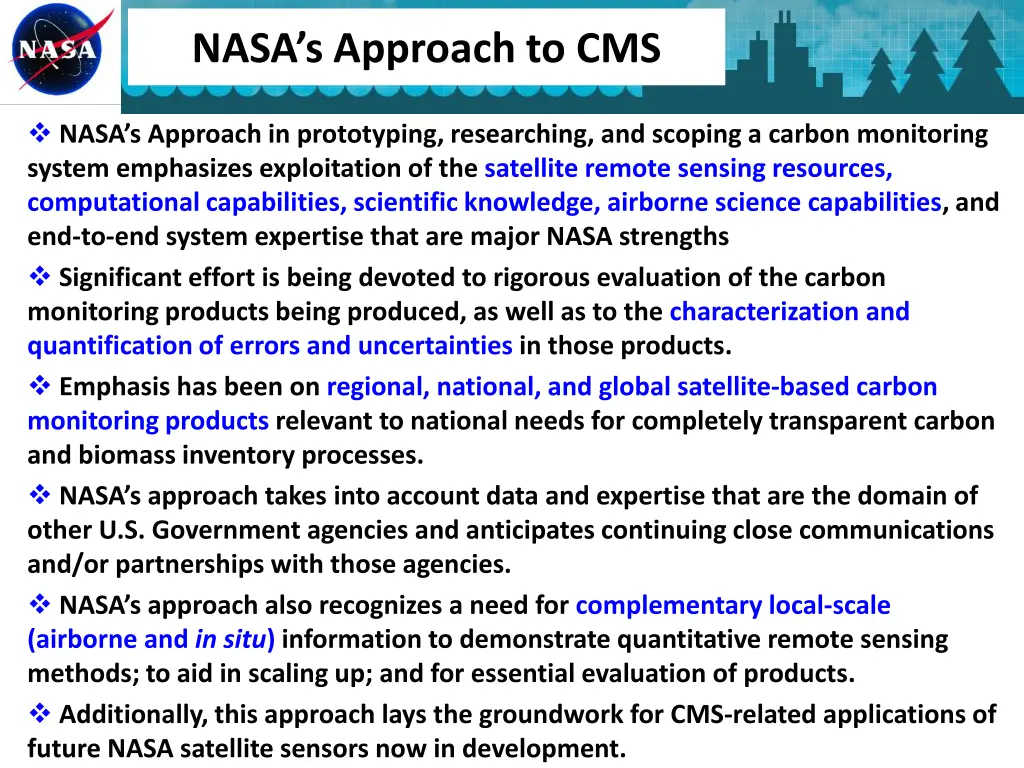 nasa s approach to cms 1