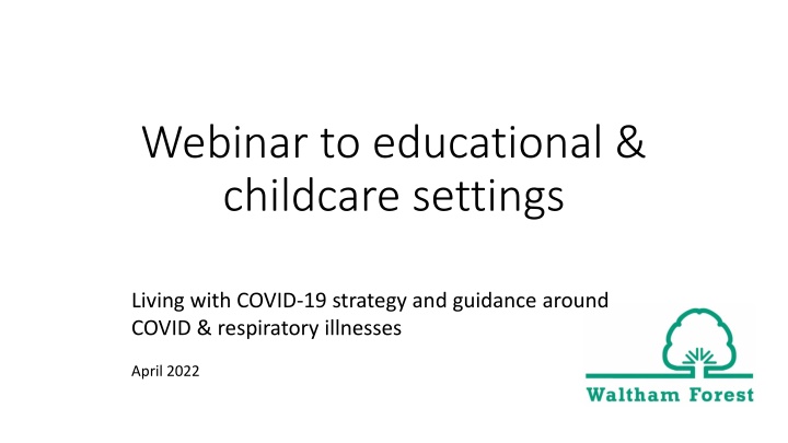 webinar to educational childcare settings