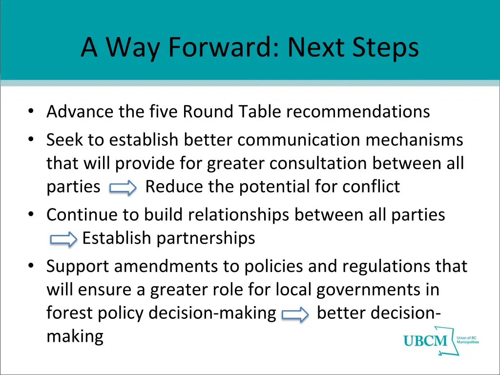 a way forward next steps 1
