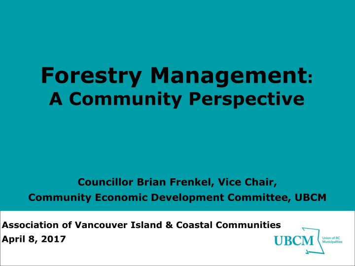 forestry management a community perspective