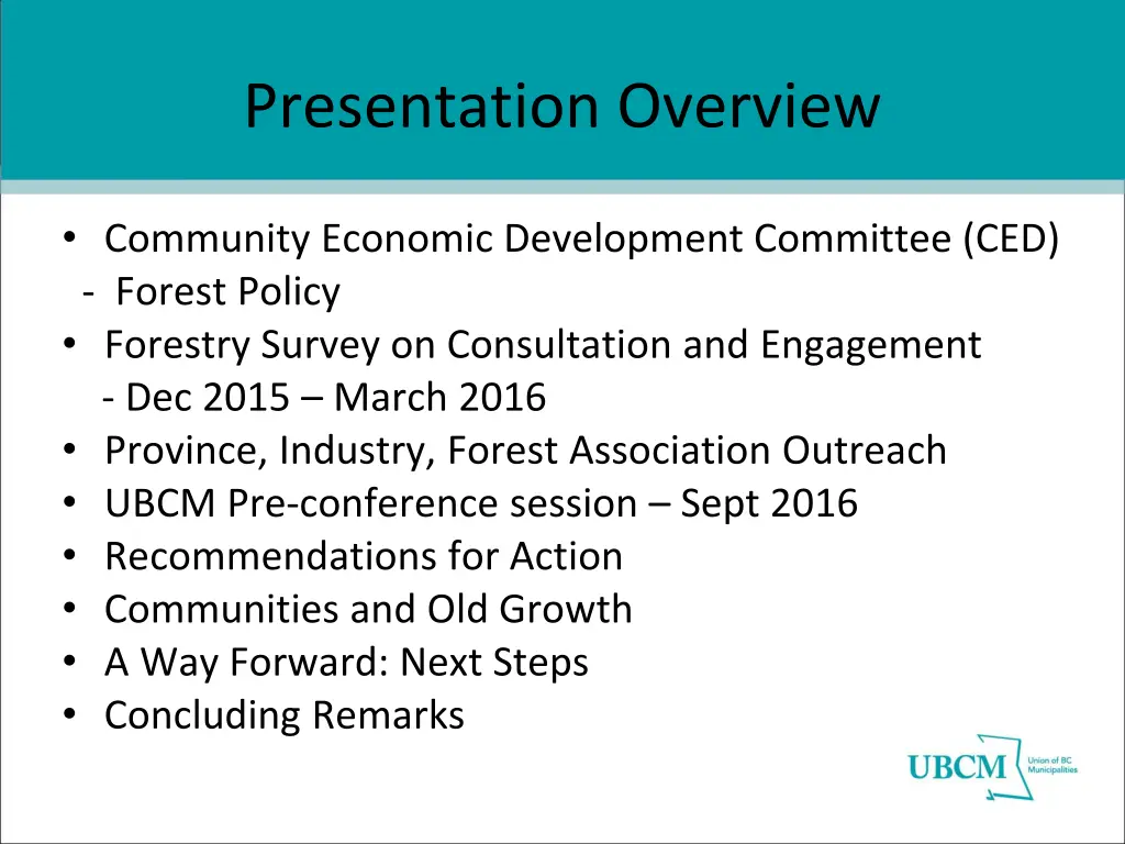 presentation overview