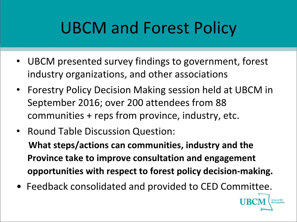 ubcm and forest policy 1