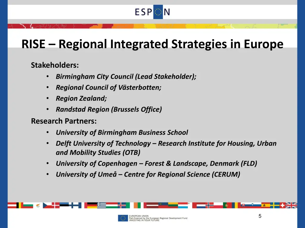 rise regional integrated strategies in europe
