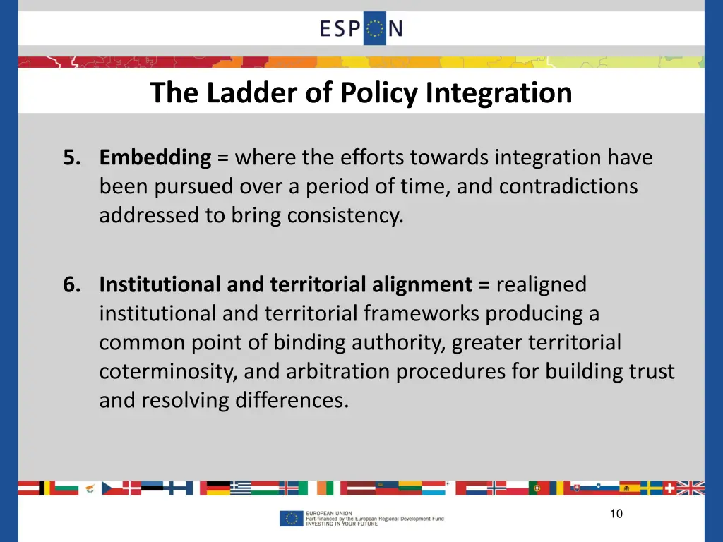the ladder of policy integration