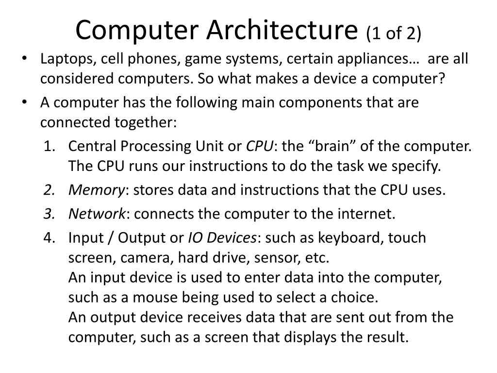 computer architecture 1 of 2 l aptops cell phones