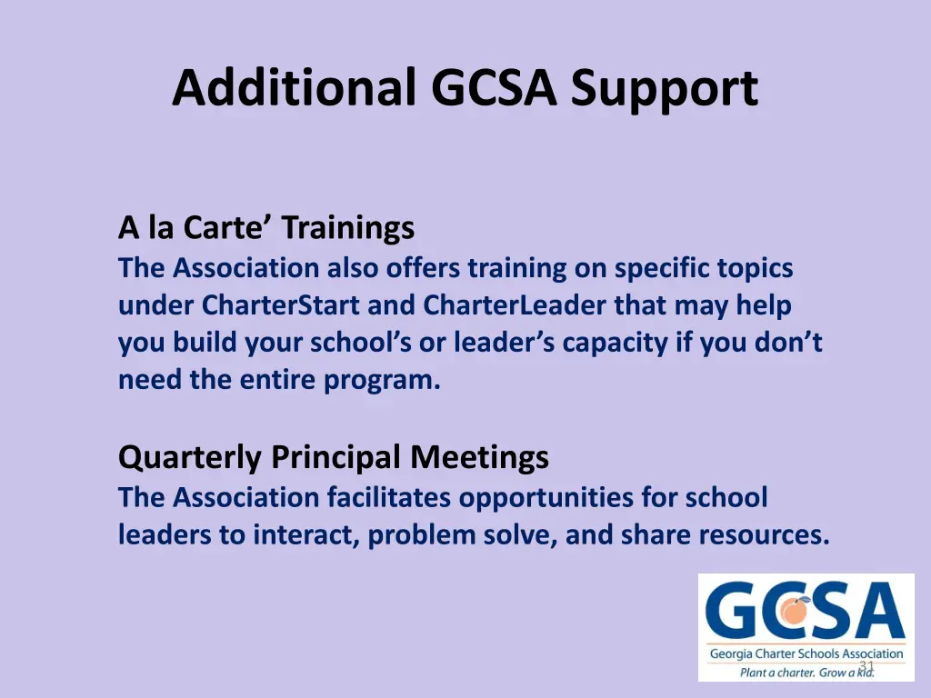 additional gcsa support