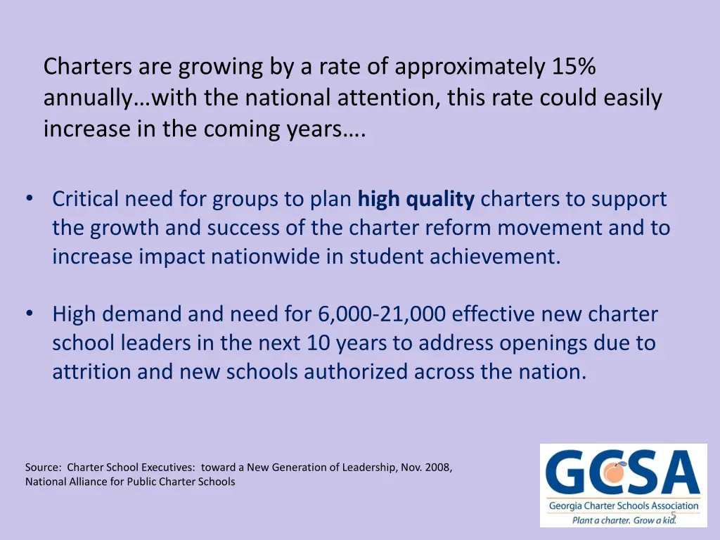 charters are growing by a rate of approximately