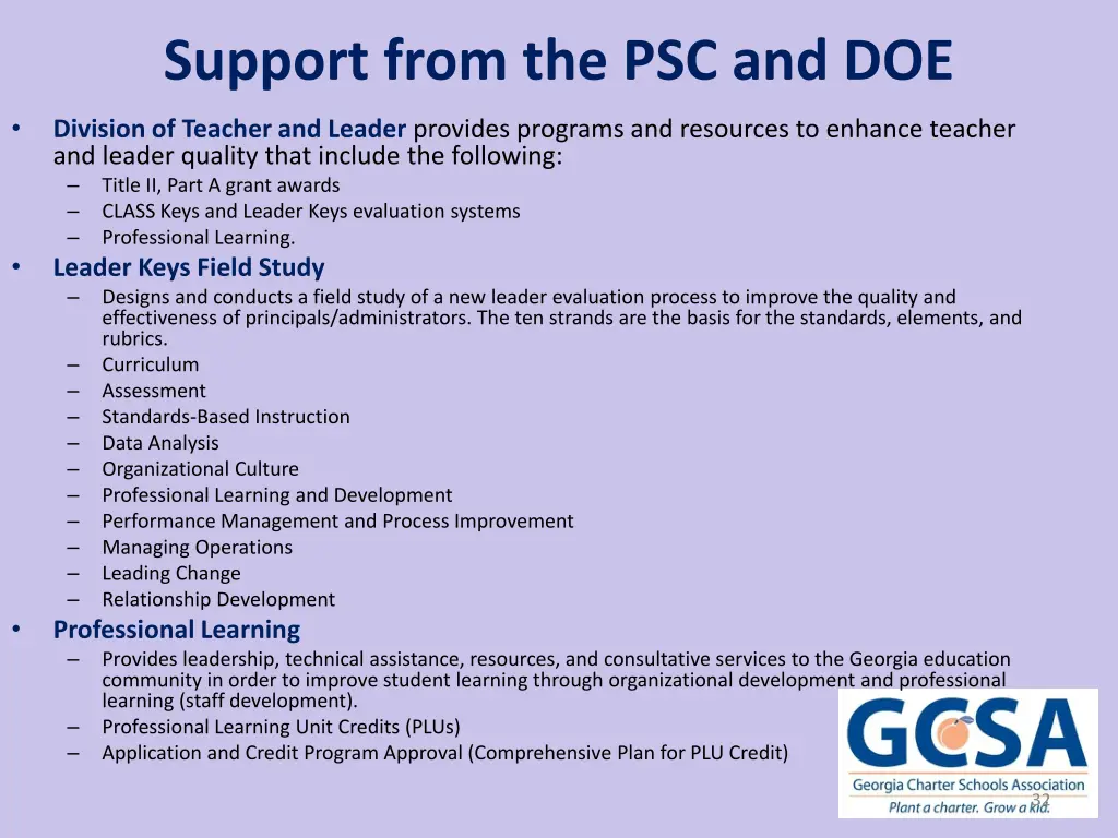 support from the psc and doe