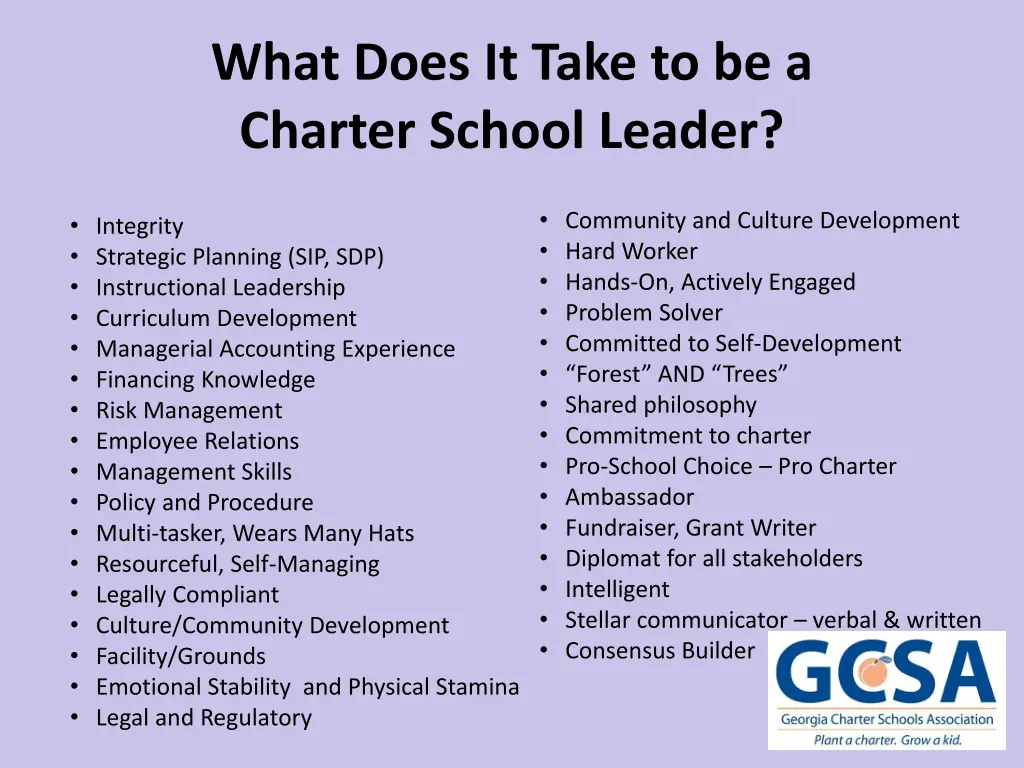 what does it take to be a charter school leader