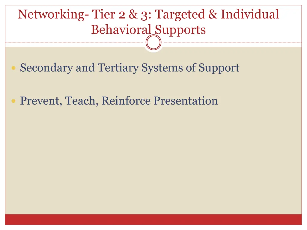 networking tier 2 3 targeted individual